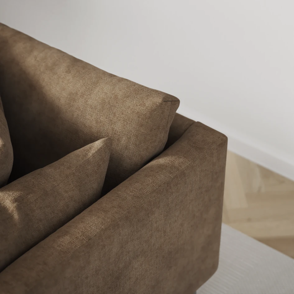 Harper - 4-sits med schäslong höger  - Brun
