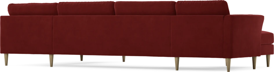 Bridge - 3-sits soffa med schäslong vänster och divan höger - Röd