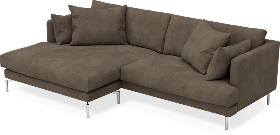 Harper - 4-sits med schäslong XL vänster - Brun