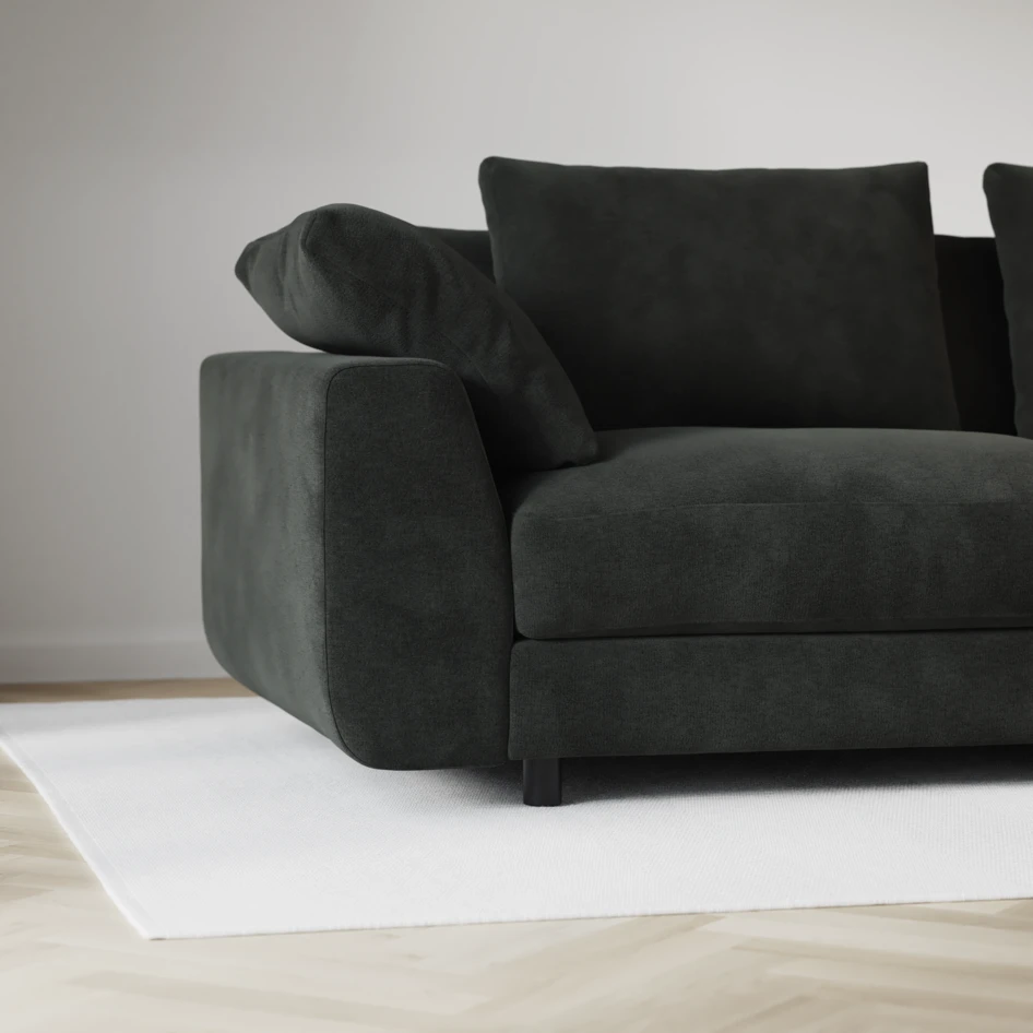 Amie - 3-sits med divan vänster - Svart