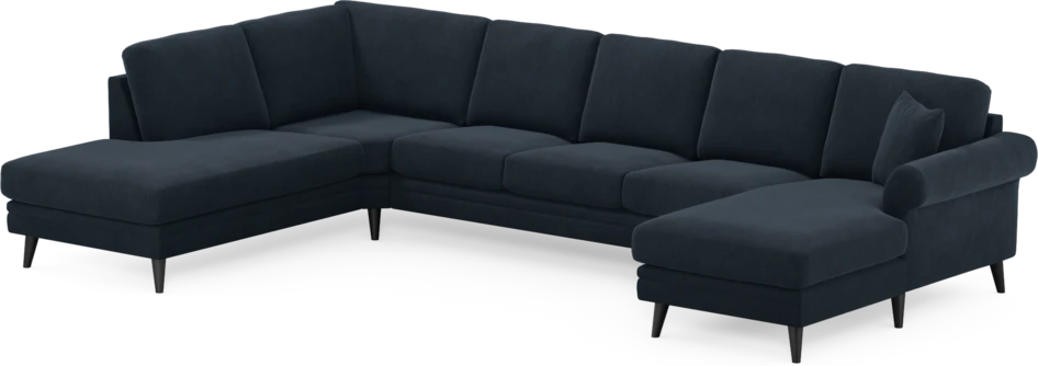 Eden - 3-sits soffa med divan vänster och schäslong höger - Blå