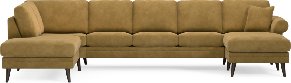 Eden - 3-sits soffa med divan vänster och schäslong höger - Gul