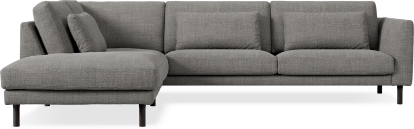 Willow - 3-sits soffa med divan vänster, fast klädsel - Grå