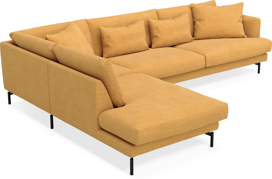 Harper - 3-sits soffa med divan vänster - Gul