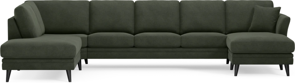 Eden - 3-sits soffa med divan vänster och schäslong höger - Grön