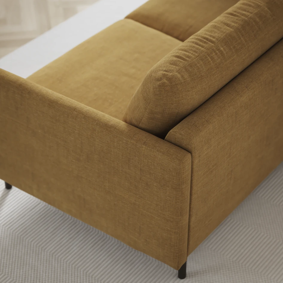 Madison - 2-sits soffa med divan vänster och schäslong höger - Gul