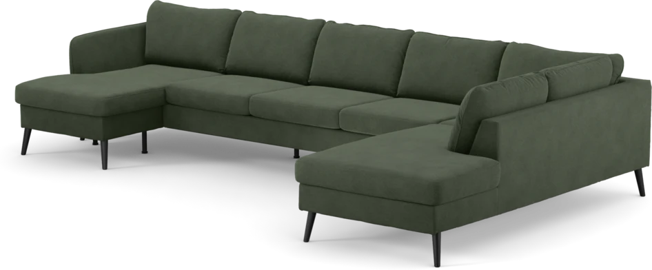County - 4-sits soffa med schäslong vänster och divan höger - Grön