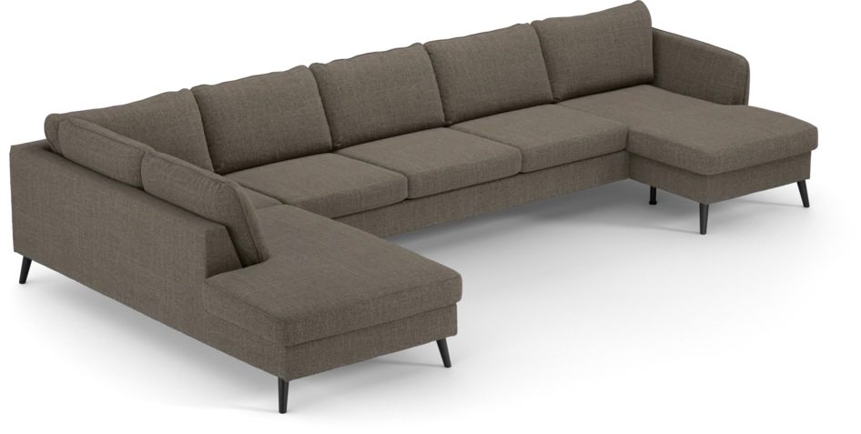 County - 4-sits soffa med divan vänster och schäslong höger - Brun