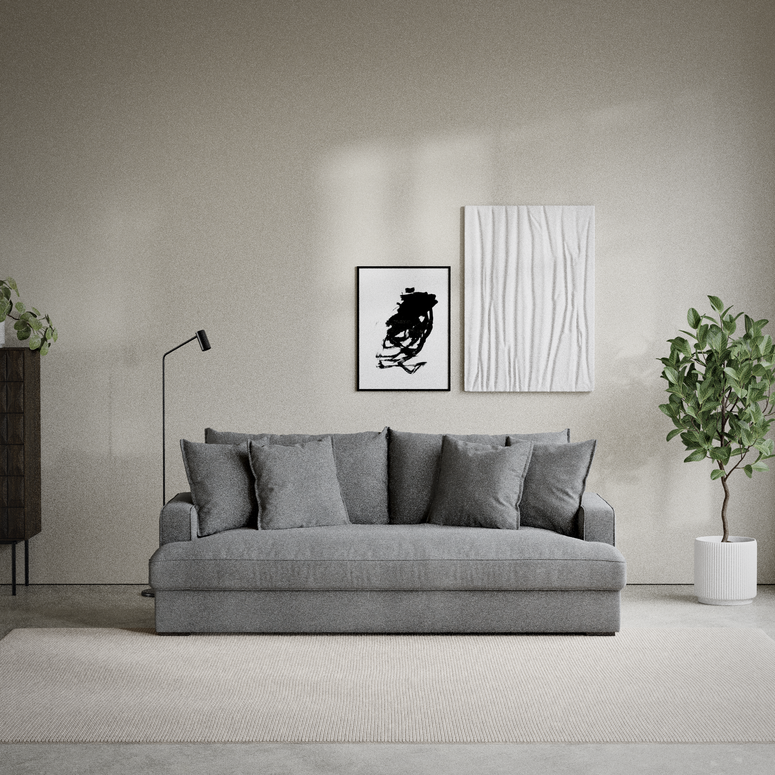 Mila - 3-sits soffa, hel dyna - inspiration