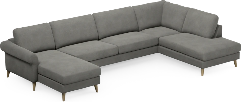 Bridge - 3-sits soffa med schäslong vänster och divan höger - Grå
