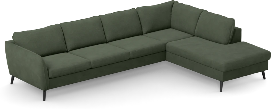 County - 3-sits soffa med divan höger - Grön