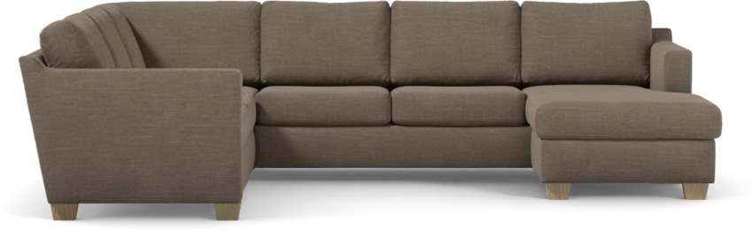 Friday - Hörnsoffa, 2+3-sits med schäslong höger - Brun