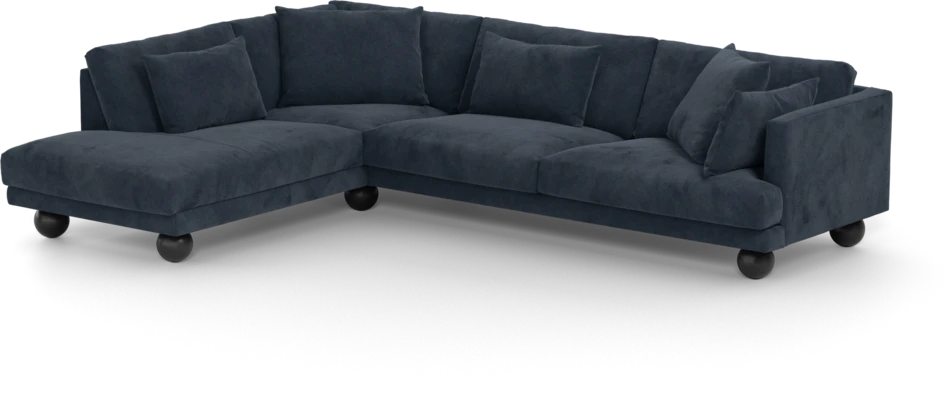 Harper - 3-sits soffa med divan vänster - Blå