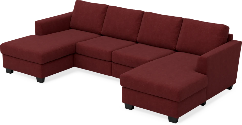 Friday - 2-sits soffa med två schäslonger - Rosa