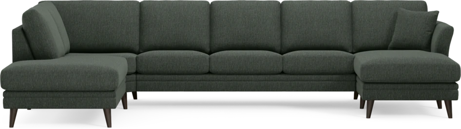 Eden - 3-sits soffa med divan vänster och schäslong höger - Grön