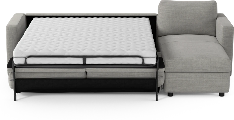 Lindö - Bäddsoffa 2,5-sits med schäslong, vändbar - Brun