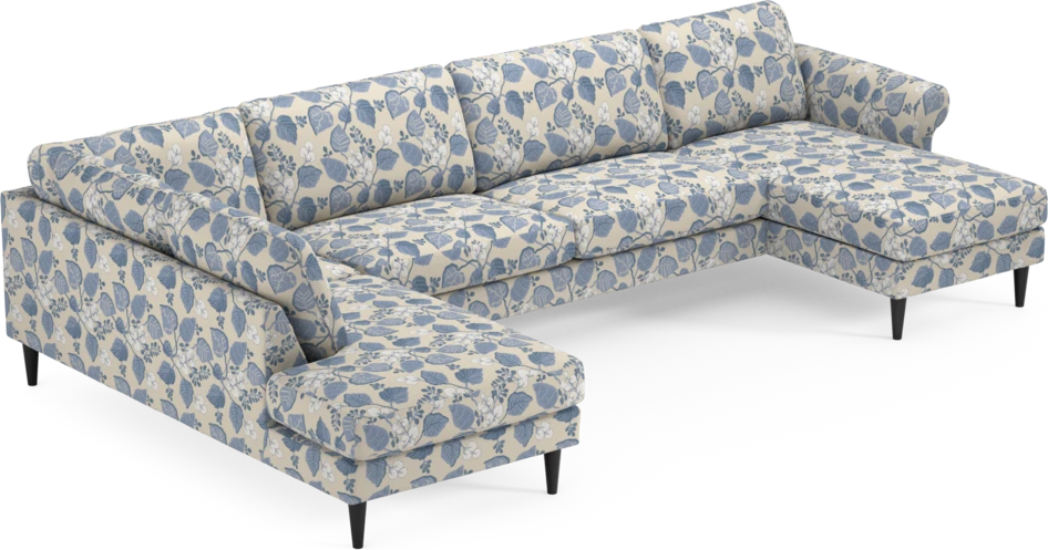 Bridge - 3-sits soffa med divan vänster och schäslong höger - Blå