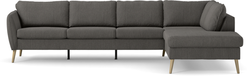 County - 3-sits soffa med divan höger - Brun