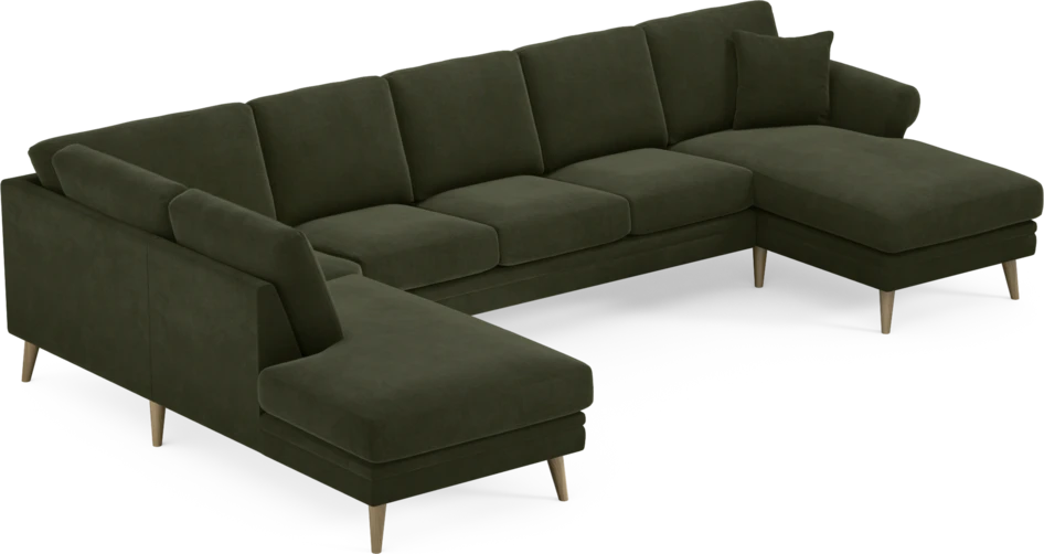 Eden - 3-sits soffa med divan vänster och schäslong höger - Grön