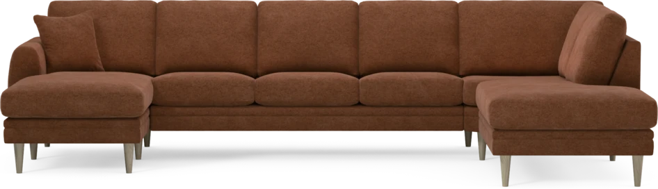 Eden - 3-sits soffa med schäslong vänster och divan höger - Orange