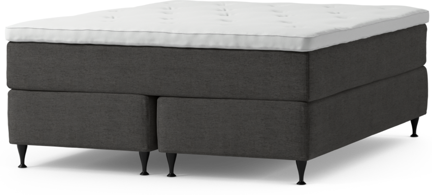 Delux Dream - Kontinentalsäng, dubbelsäng med bäddmadrass och sängben - Grå