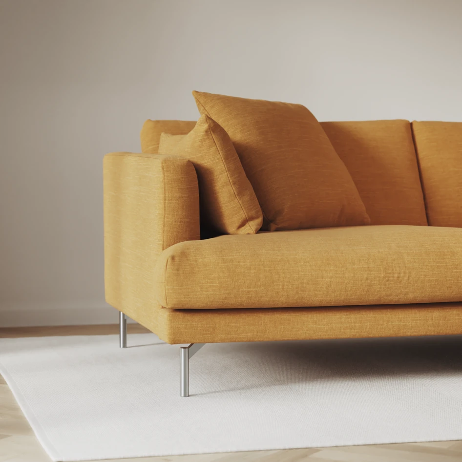 Harper - 3-sits soffa, hel dyna - Gul
