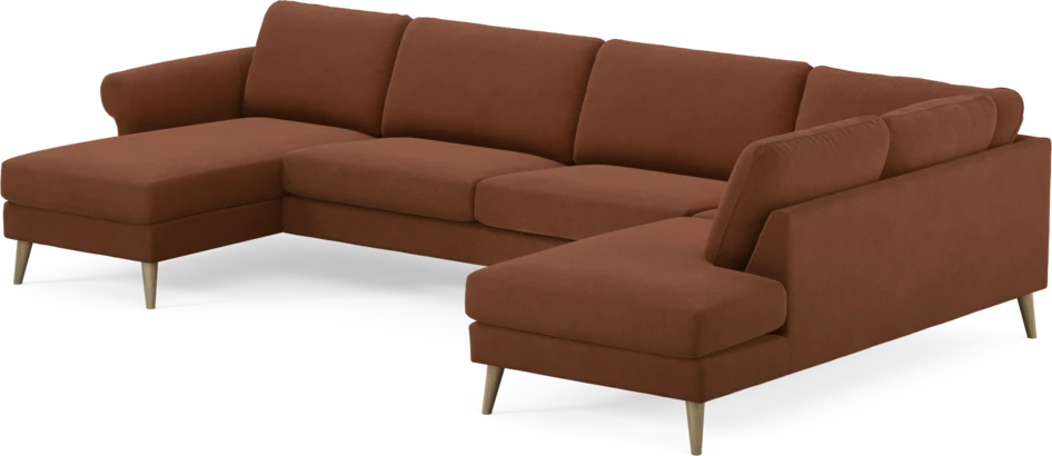 Bridge - 3-sits soffa med schäslong vänster och divan höger - Orange