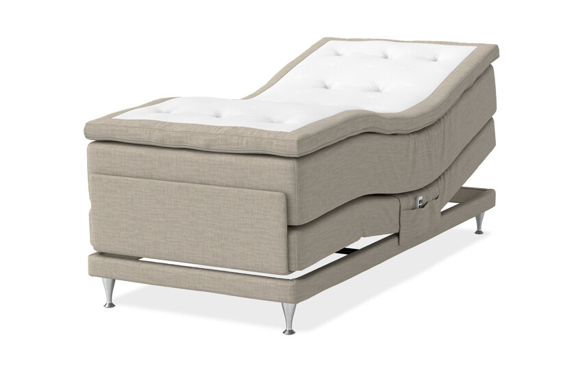 Dream Delux - Ställbar säng, enkelsäng med bäddmadrass Dream Delux - Beige