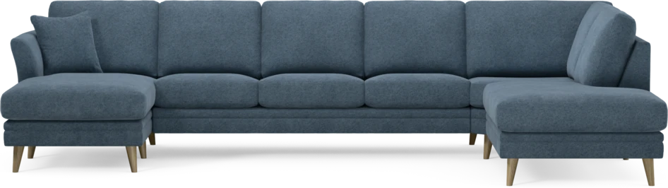Eden - 3-sits soffa med schäslong vänster och divan höger - Blå