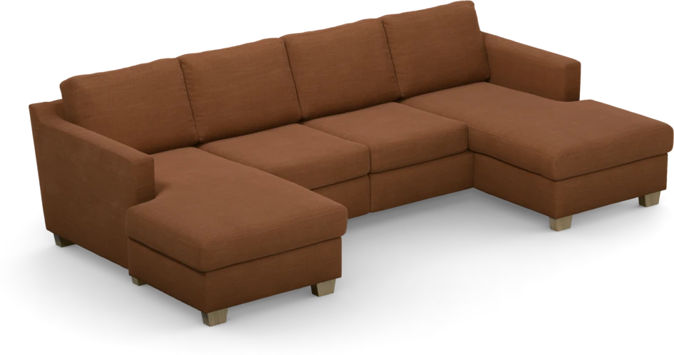 Friday - 2-sits soffa med två schäslonger - Orange