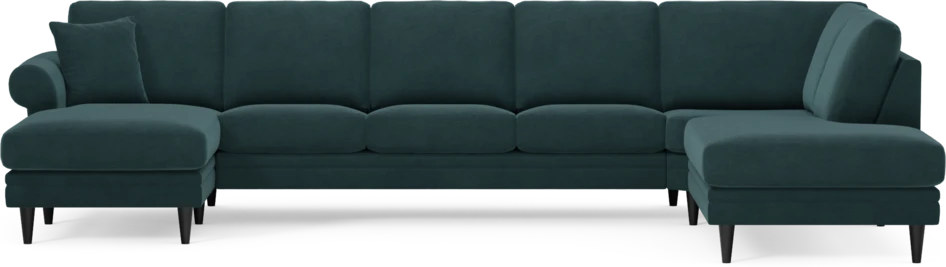 Eden - 3-sits soffa med schäslong vänster och divan höger - Blå