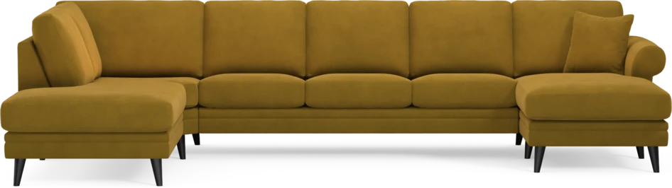 Eden - 3-sits soffa med divan vänster och schäslong höger - Gul