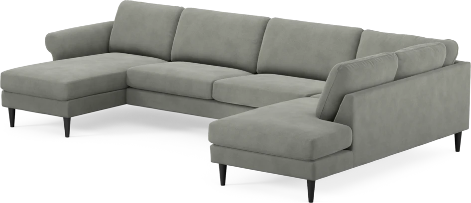 Bridge - 3-sits soffa med schäslong vänster och divan höger - Grå