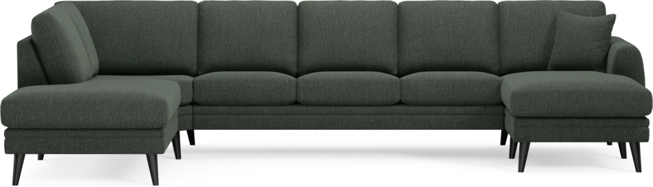 Eden - 3-sits soffa med divan vänster och schäslong höger - Grön