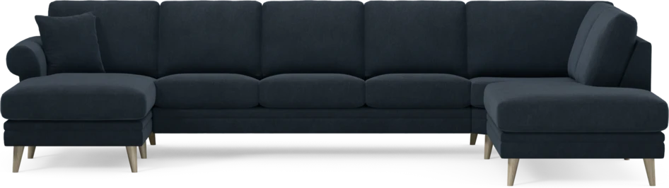 Eden - 3-sits soffa med schäslong vänster och divan höger - Blå