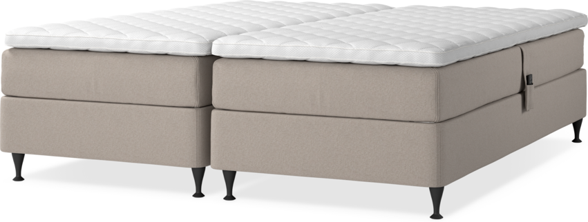 Delux Sense - Ställbar säng, dubbelsäng med bäddmadrass - Beige