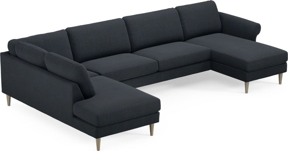 Bridge - 3-sits soffa med divan vänster och schäslong höger - Blå