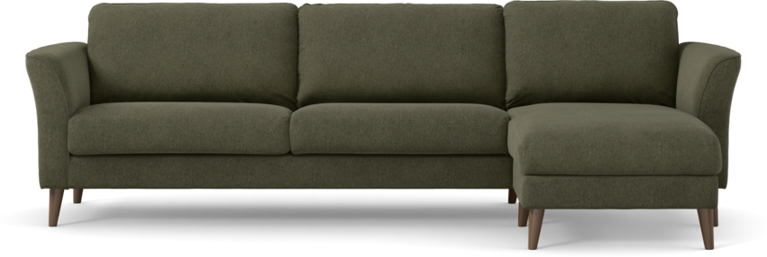 Bridge - 3-sits soffa med schäslong höger - Grön