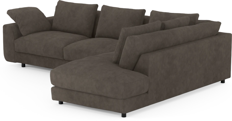 Amie - 3-sits med divan höger - Brun