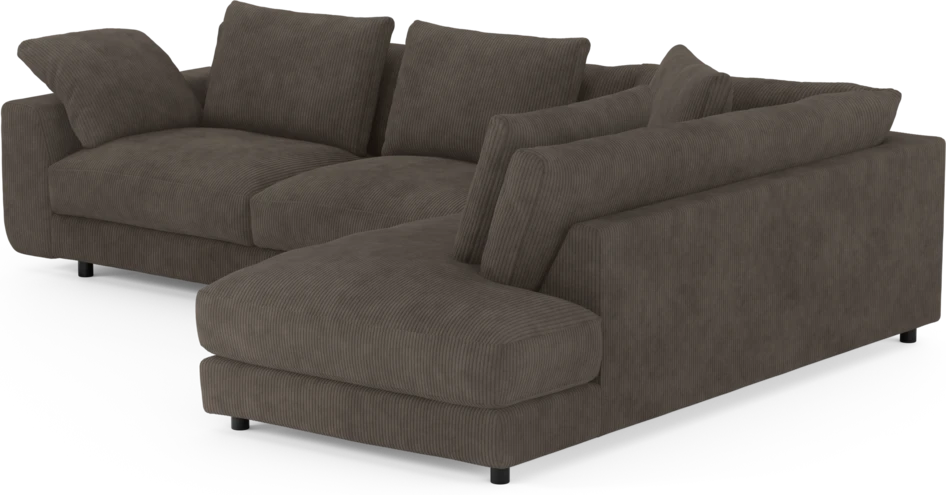 Amie - 3-sits med divan höger - Brun