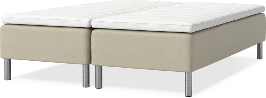 Roma Family - Ramsäng, dubbelsäng med bäddmadrass, B 160-180 - Beige