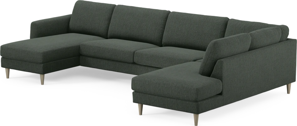 Bridge - 3-sits soffa med schäslong vänster och divan höger - Grön