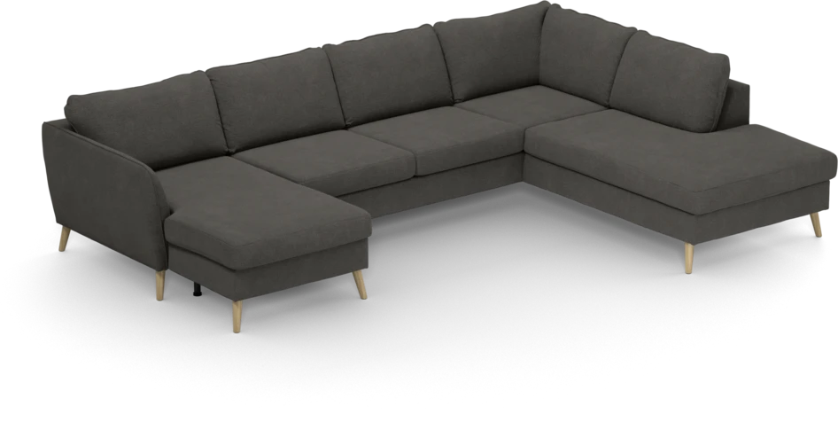 County - 3-sits soffa med schäslong vänster och divan höger - Brun