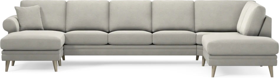 Eden - 3-sits soffa med schäslong vänster och divan höger - Grå