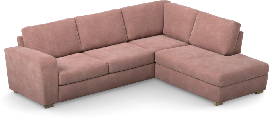 Friday - 2,5-sits soffa med divan höger - Rosa