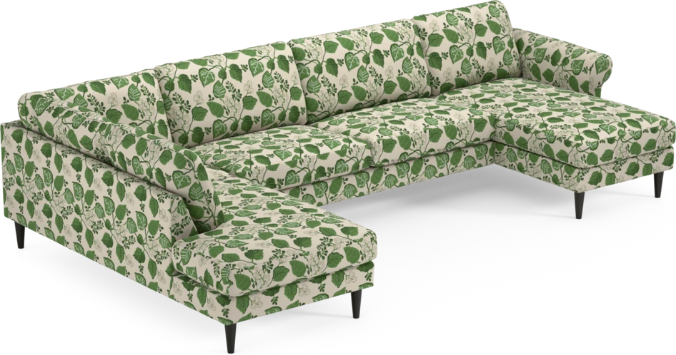 Bridge - 3-sits soffa med divan vänster och schäslong höger - Grön