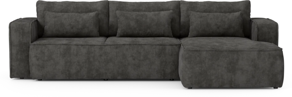 Ide - Bäddsoffa 3-sits med schäslong höger - Grå