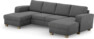 Friday - 2-sits soffa med två schäslonger - Grå