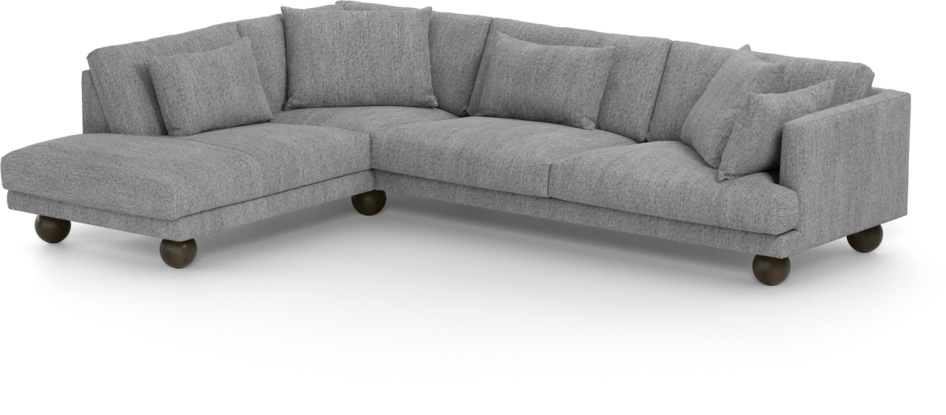 Harper - 3-sits soffa med divan vänster - Grå