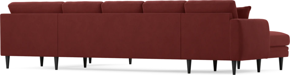 Eden - 3-sits soffa med schäslong vänster och divan höger - Röd